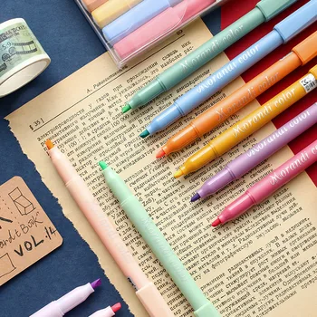 6tk Morandi Värvi Markeri Pen Set Ventiili Tüüp Vintage Päevavalgus Sm Liner Rõhutades Raamatu Faks Joonis Office A6254