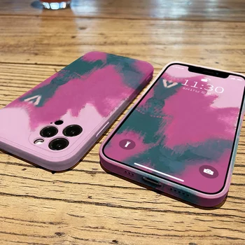 Uued Luksus Vedela Silikooniga Case For iPhone 12 Pro Juhul Pehme Akvarell Värvitud Kate iPhone 11 12 Pro Max Mini Juhul Katta