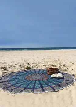 BOHO Mandala Ring Beach Tapestry Hipi Visata Jooga Matt Rätik India Tekk z