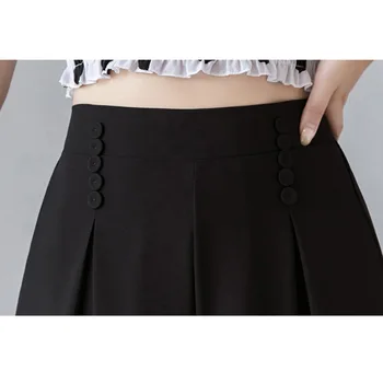 Korea Elegantne Mood 2021 Suvel Plisseeritud Lai Jalg Sifonki Püksid Naiste Culottes Püksid Kõrge Vöökoht Vabaaja Püksid Naistele