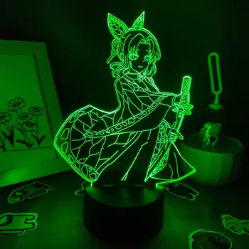 Lava Lamp Anime Demon Slayer Joonis Kocho Kanae 3D LED RGB NightLight Kingitus Sõbrale Magamistuba Tabel Manga Decor Kimetsu No Yaiba