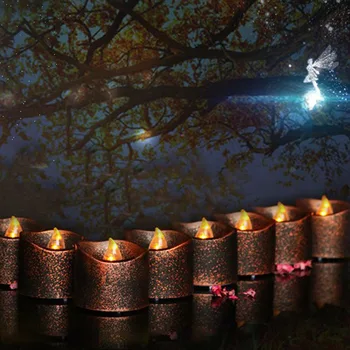 Baoblaze VIntage Flameless LED Küünal Hubisev Tee Valguse Küünal Pulmad Decor Must