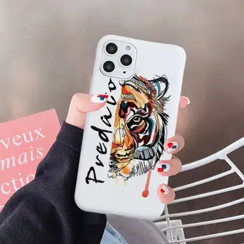 Predator tiiger leopard Telefoni Juhul Valge Candy Värvi iPhone 6 7 8 11 12 s mini pro X XS XR MAX Plus