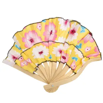 5tk Naiste Kokkuklapitavad Fänn 2 In 1 Käsi Fänn Sunhat Müts Floral Trükitud Kokkupandav Hiina Stiilis Bambusest Fänn Home Decor Ornament