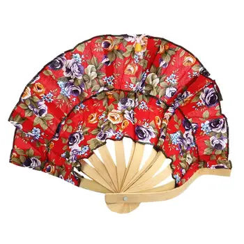 5tk Naiste Kokkuklapitavad Fänn 2 In 1 Käsi Fänn Sunhat Müts Floral Trükitud Kokkupandav Hiina Stiilis Bambusest Fänn Home Decor Ornament