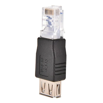 2 Tk RJ45 Mees USB Female Adapter Connector Pistik Pesa Naine Ethernet Võrgu Ruuteri LAN Adapter G0T9