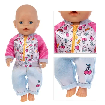 20201 Uus Baby Doll Riided Sündinud Sobivus 18 tolline 43cm Ruuduline Müts One-Piece Denim sulejope Sobiks Beebi Sünnipäeva Kingitus