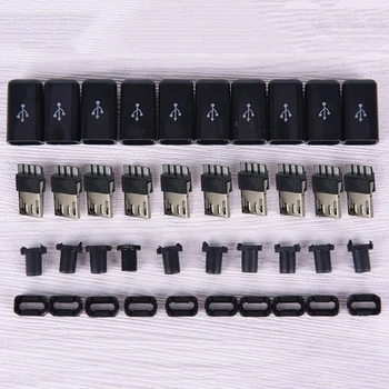 10tk/Palju Valge/Black Brand New Mikro-Liidesed Diy Micro-Usb Male Plug Ühendused Komplekt Hõlmab
