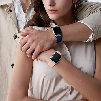 Silikoonist Rihm Apple Watch band 44mm 40mm 38mm 42mm 44 mm Kummist watchband smartwatch correa käevõru iWatch 3 4 5 6 se bänd