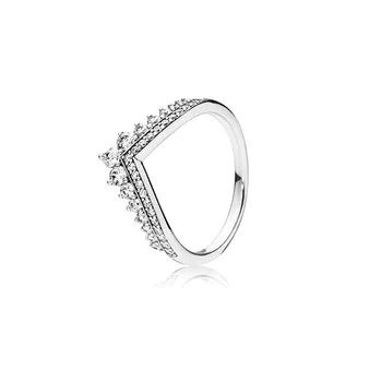 925 Sterling Silver Ring Võlusid Vibu Nool Crown Nisu Kõrva Crystal Sõrme Sõrmus Naiste Poole Ehted