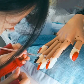 Nail Art Käed kutsepraktika Käsi 100tk Küünte Näpunäiteid, Reguleeritav Plastikust Tava Mudel DIY Maniküür Vahend, Paindlik, Pehme