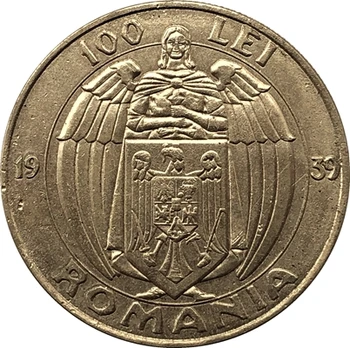 1939 Rumeenia 100 Lei Koopia kuldmünte 35mm