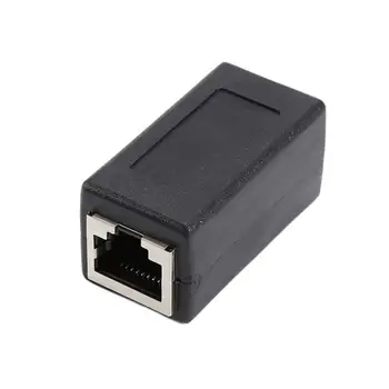 1x Kaasaskantav RJ45 Naine, et Naine Võrgustik, Ethernet-LAN Ühendada Adapter Moodul Mini Vastupidav Pistiku Adapter Must