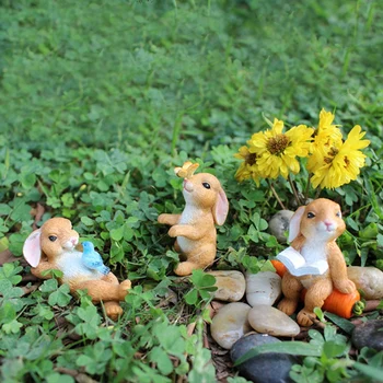 5tk Easter Bunny Rabbit Kaunistused Armas Mikro-Maastiku Figuriin Vaik Käsitöö Kääbus Haldjas Aed Decor