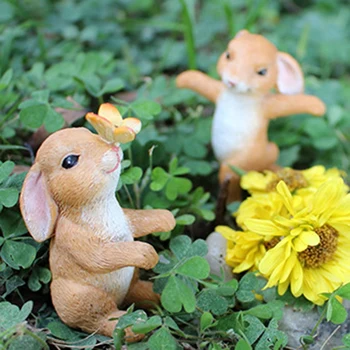 5tk Easter Bunny Rabbit Kaunistused Armas Mikro-Maastiku Figuriin Vaik Käsitöö Kääbus Haldjas Aed Decor