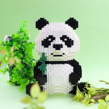 3689pcs Giant Panda kokku pandud Diamond ehitusplokid DIY Loomade Mänguasjad 3D Mudel Tellised Tava Käed-Võime kokku pandud Mänguasjad