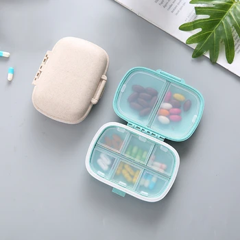 SKTN korraldaja konteiner tabletid reisi pill kasti Tihendi rõngas Väike kast tabletid, Nisu õled konteiner ravimid