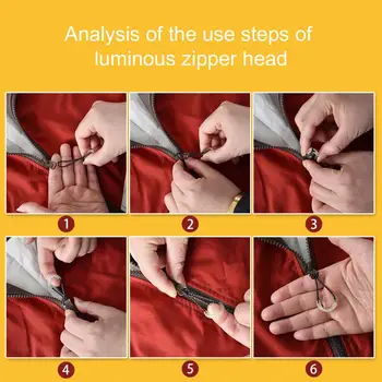 10tk Multifunktsionaalne Helendav Tõmblukk Lemmikutega Telkimine Zip Laiend Tõmba Trossi jaoks Seljakott Väljas Tööriistad Lihtne Tõmblukk Käepide