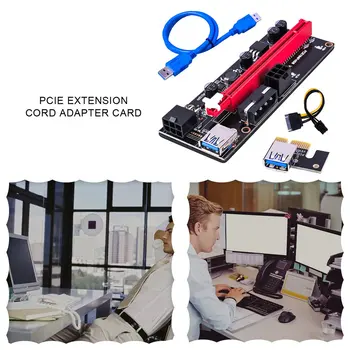 6tk PCI-E pcie Ärkaja 009 Express 1X kuni 16x Extender PCI-E USB Ärkaja 009S Dual 6Pin Kaardi Adapter SATA 15pin jaoks BTC Kaevur