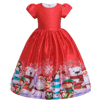 Jõulud Kleit Tüdruk Kostüüm Varrukateta Jõuluvana Lume 3D Print Laste Kleit Lapsed Teismeliste Tüdrukute Riided 4 6 8 10 14 Yer