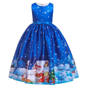 Jõulud Kleit Tüdruk Kostüüm Varrukateta Jõuluvana Lume 3D Print Laste Kleit Lapsed Teismeliste Tüdrukute Riided 4 6 8 10 14 Yer