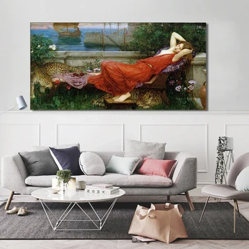 Citon William Waterhouse《Ariadne》Lõuendil õlimaal maailmakuulsa Kunstniku Plakat Pilt Kaasaegne Seina Art Decor Kodu Kaunistamiseks