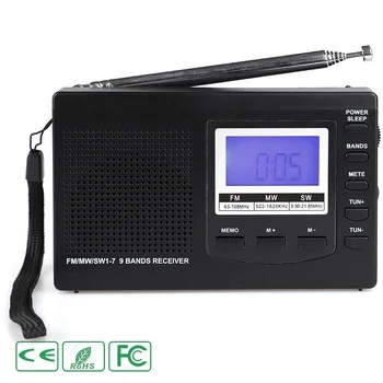 Kaasaskantav Raadio FM/MW/SW Digitaalne Äratuskell-Raadio Mini FM-AM SW Raadio Vastuvõtja