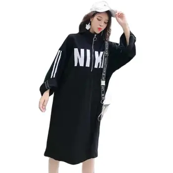 Mood Pluss Suurus Naiste Kevad-Suvel Kleidid 2021 Uued Vabaaja Naiste Kleidid, Lahtised Ja Õhuke Üle Põlve Pikk Kampsun Kleit