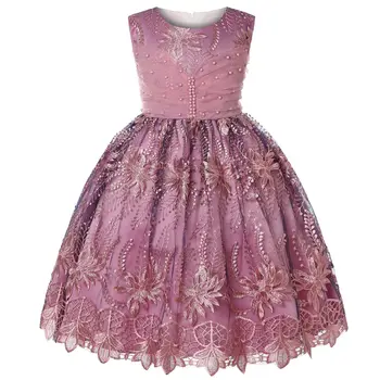 KEAIYOUHUO 2021 Suvel Uus Vintage Punane Pits Printsess Kleidid Tüdrukute Sünnipäev Varrukateta Kleit 3-10 aastased Lapsed