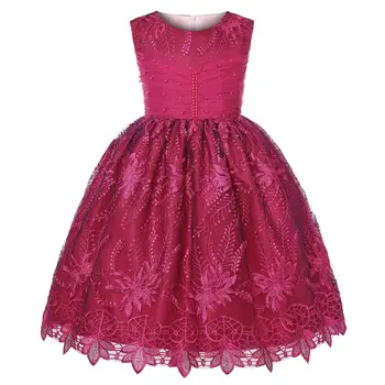 KEAIYOUHUO 2021 Suvel Uus Vintage Punane Pits Printsess Kleidid Tüdrukute Sünnipäev Varrukateta Kleit 3-10 aastased Lapsed
