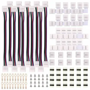 4 Pin RGB LED Valgus Pesa traat 3528/5050 LED Strip 8mm/10mm Laius PCB Lint Kaabel PCB Clip Adapter