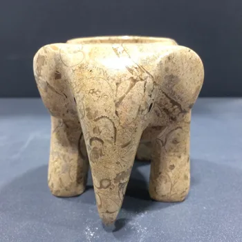 Naturaalne Marmor nikerdatud küünal omanik elevandi kuju kivi küünlajalg