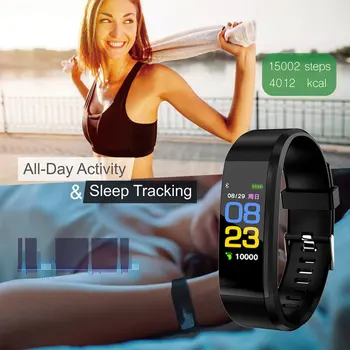 Kuum 115 Pluss Smart Watch Bluetooth Sport Kellad Tervise Smart Käepaela Südame Löögisageduse Fitness Pedometer Käevõru Veekindel Vaata