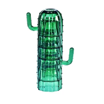Loominguline Cactus Klaasist Tassi Pere Drinkware Vee Tassi Gift Box Set Roheline Trummel Klaastooted Jõulud Kingitus