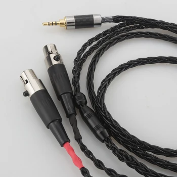 Must hõbetatud HIFI Kõrvaklapid Kaabel 2,5 mm Tasakaalustatud Kõrvaklappide Uuendada Kaabel Audeze LCD-3 LCD3 LCD-2 LCD2 LCD-4