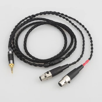 Must hõbetatud HIFI Kõrvaklapid Kaabel 2,5 mm Tasakaalustatud Kõrvaklappide Uuendada Kaabel Audeze LCD-3 LCD3 LCD-2 LCD2 LCD-4