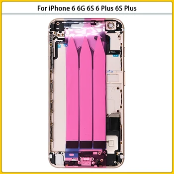 IPhone 6 Täis Korpus Case For iPhone 6 6G 6S 6 Pluss 6S Pluss Aku tagakaas Ukse Keskel Raami Bezel Šassii Flex Kaabel