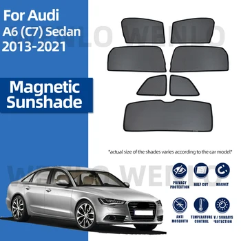 Audi A6 (C7) Sedaan 2013-2021 Auto Küljeakna Kaitsva Päikesevarju Lihtne Paigaldus Magnet Silma Volditud Päikesesirm