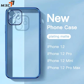 M3C Ruudukujuline Läbipaistev Matt Katmine TPÜ Telefon Case For iPhone 12 11 Pro Max Mini XS-XR-X 8 7 Plus SE 2020 Pehme Õhuke Kate funda