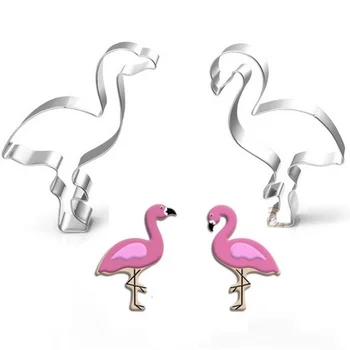 1tk cute Cartoon Flamingo ananassi kookospähkli puu Küpsise Roostevabast Terasest Küpsise Biskviit Decor Hallituse Loomade Kuju Cookie Cutters