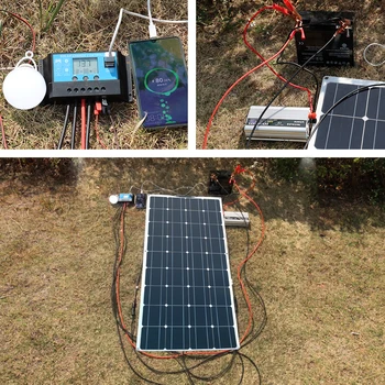 Fleixble päikesepaneel 12v 300w kit solar akulaadija kodus fotoelektriline 1000w 110v/220v inverter eest auto, paadi, kämping