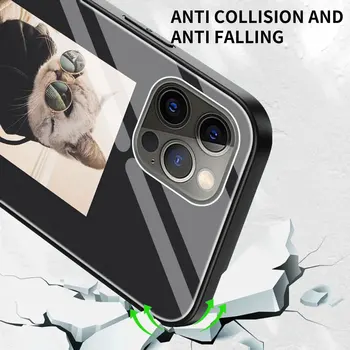 Armas Lahe Topp Kass Karastatud Klaasist Telefon Case for iPhone 11 12 Pro-XR-X 7 8 XS Max 6 6S Plus SE 2020 Katta Shell Coque Capa