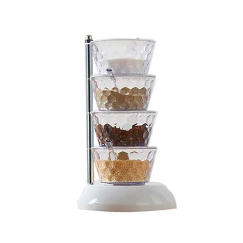 1tk 4 Kihti Vürtsi Jar Vertikaalselt Pööratav 4/5-Kiht Spice Box Plastikust Maitse Dispenser Köök Maitse Pakend