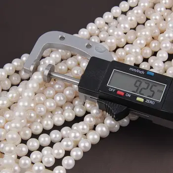 7.5-8.5 mm kõrge kvaliteediga ring looduslik valge ehtne pärl värske vesi kaelakee pael ehete tegemine