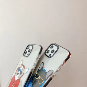 Lemmiklooma prantsuse buldog welsh corgi pembroke Telefon Case for iPhone mini 12 11 Pro X XS Max XR 7 8 Plus SE2 Läbipaistev Pehme Kate