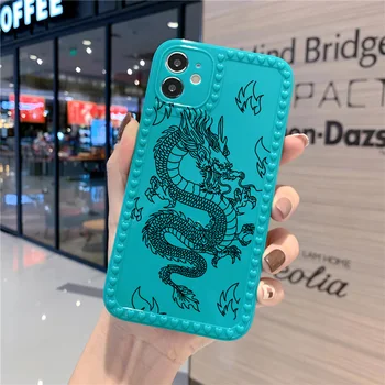 Fashion Lilla Draakon Loomade Muster Telefon Case For iPhone 11 Pro 12 XS MAX X 7 XR SE20 8 6Plus Läikiv Pehmest Silikoonist Kate Coque