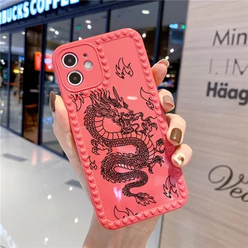 Fashion Lilla Draakon Loomade Muster Telefon Case For iPhone 11 Pro 12 XS MAX X 7 XR SE20 8 6Plus Läikiv Pehmest Silikoonist Kate Coque