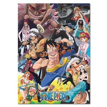 Anime Üks Töö Plakat Manga Tegelased Silk Pilt Kodu Magamistuba Decor Luffy Lapiga Seina Art Print