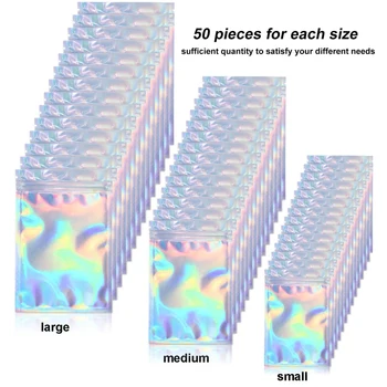 150 Tk Mylar Tõmblukk Sulgemise Kotid Alumiinium Foolium Toiduainete Säilitamise Kotid Holograafiline Rainbow Värvi Mylar Kotid Suletavasse Kotti