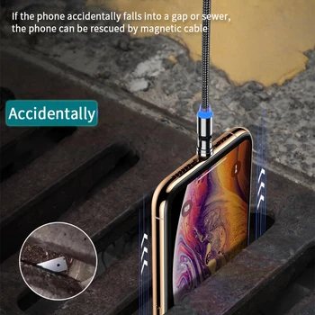 Magnet-Micro-USB Type C Kaabel 540 Kraadi Pöörlev iPhone 11 Samsung Android Mobiiltelefoni Laadimise Juhe Magnetiga Laadija Juhe